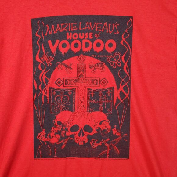 Vintage 80s Marie Laveau's House of Voodoo New Orleans T Shirt Size Large - Picture 3 of 12